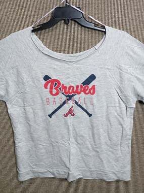Braves Baseball Scoop Neck Sweatshirt Women's XL